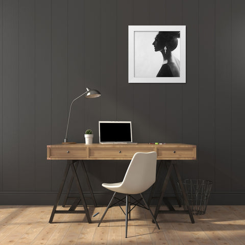 Classic Woman White Modern Wood Framed Art Print by Atelier B Art Studio
