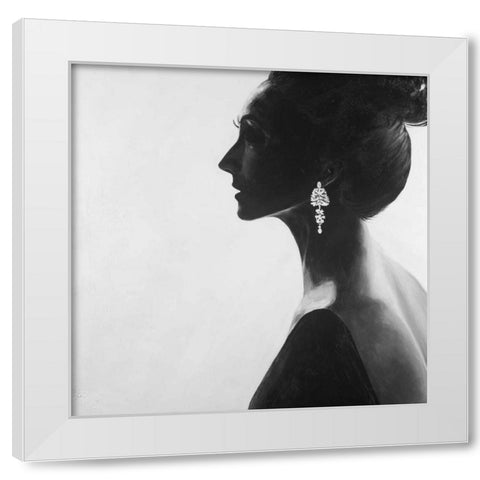 Classic Woman White Modern Wood Framed Art Print by Atelier B Art Studio