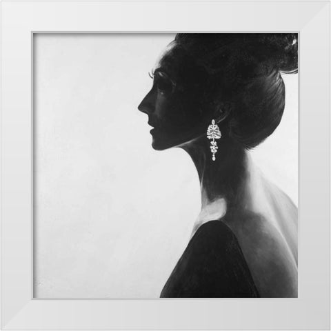Classic Woman White Modern Wood Framed Art Print by Atelier B Art Studio