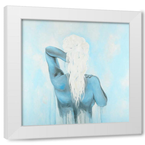 Dreamy Woman White Modern Wood Framed Art Print by Atelier B Art Studio