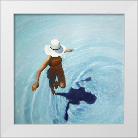 ON VACATION White Modern Wood Framed Art Print by Atelier B Art Studio