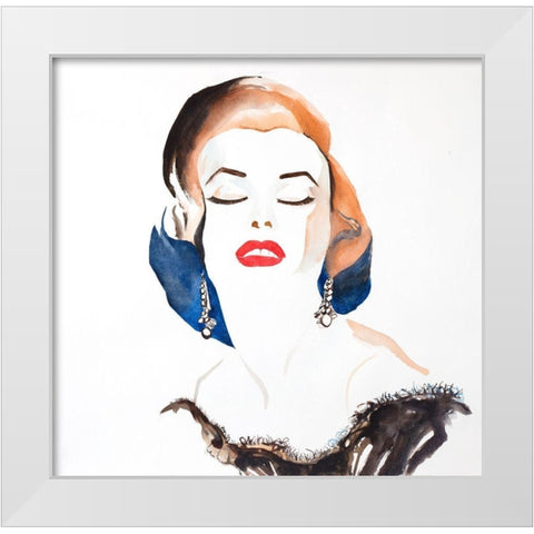 VINTAGE CHIC MARYLIN MONROE White Modern Wood Framed Art Print by Atelier B Art Studio