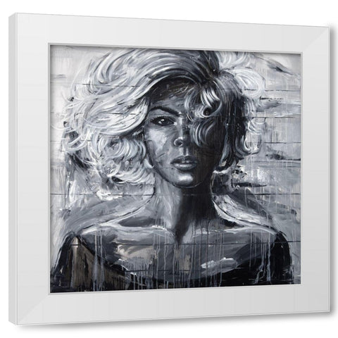 GENTLE WOMAN White Modern Wood Framed Art Print by Atelier B Art Studio