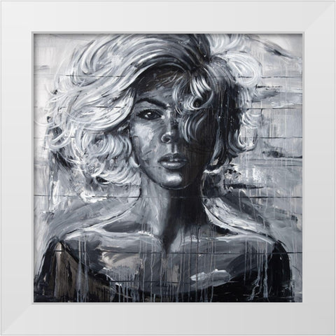 GENTLE WOMAN White Modern Wood Framed Art Print by Atelier B Art Studio