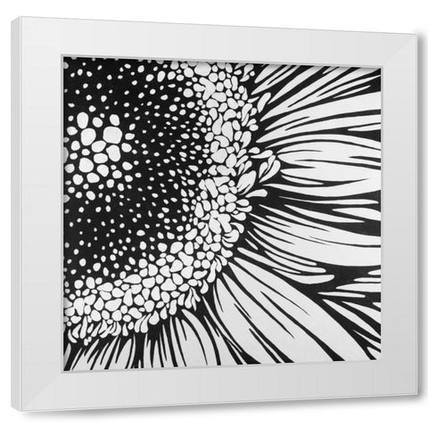 Gerbera Flower Outline Style White Modern Wood Framed Art Print by Atelier B Art Studio