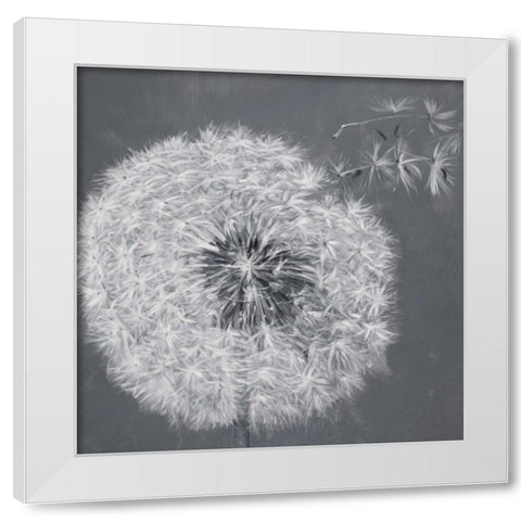 Blowing Dandelion White Modern Wood Framed Art Print by Atelier B Art Studio