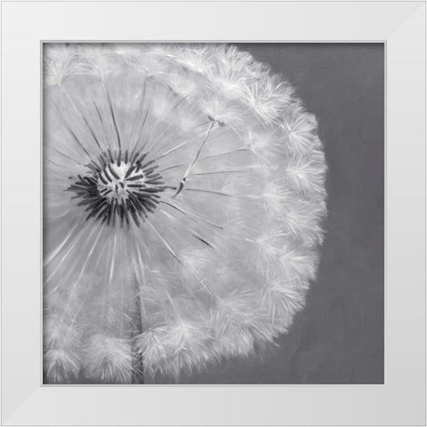 Dandelion Puff Ball White Modern Wood Framed Art Print by Atelier B Art Studio