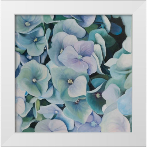 Hydrangea Plant White Modern Wood Framed Art Print by Atelier B Art Studio