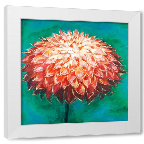 Abstract Dahlia Flower White Modern Wood Framed Art Print by Atelier B Art Studio