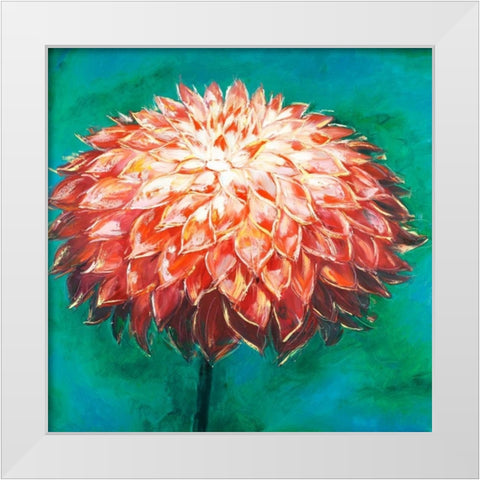 Abstract Dahlia Flower White Modern Wood Framed Art Print by Atelier B Art Studio