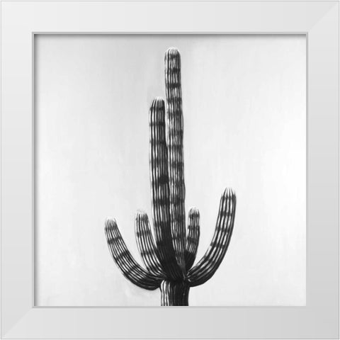 Cactus White Modern Wood Framed Art Print by Atelier B Art Studio