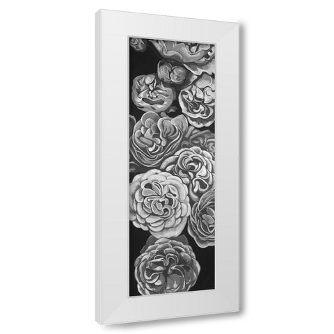 Grayscale Dahlias White Modern Wood Framed Art Print by Atelier B Art Studio