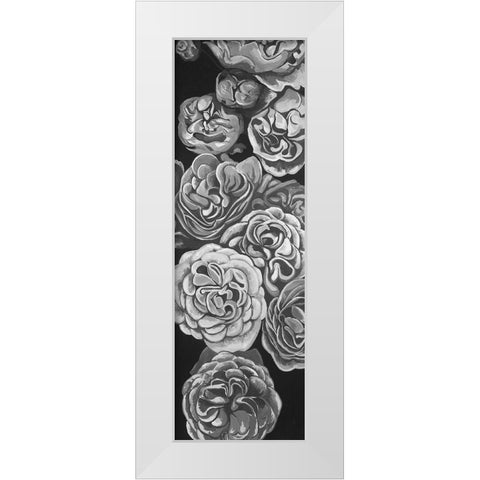 Grayscale Dahlias White Modern Wood Framed Art Print by Atelier B Art Studio