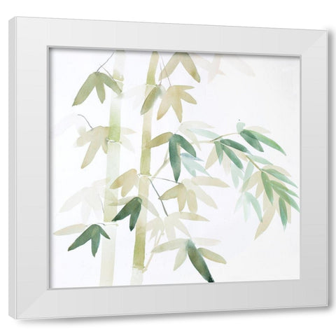 WATERCOLOR BAMBOO LEAVES AND BRANCHES White Modern Wood Framed Art Print by Atelier B Art Studio