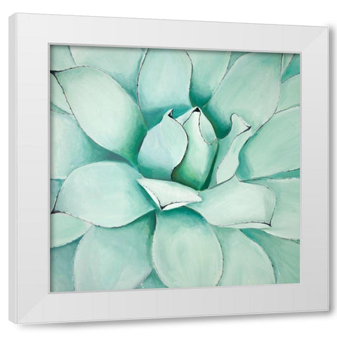 SUCCULENT CLOSEUP White Modern Wood Framed Art Print by Atelier B Art Studio