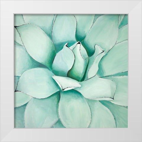 SUCCULENT CLOSEUP White Modern Wood Framed Art Print by Atelier B Art Studio