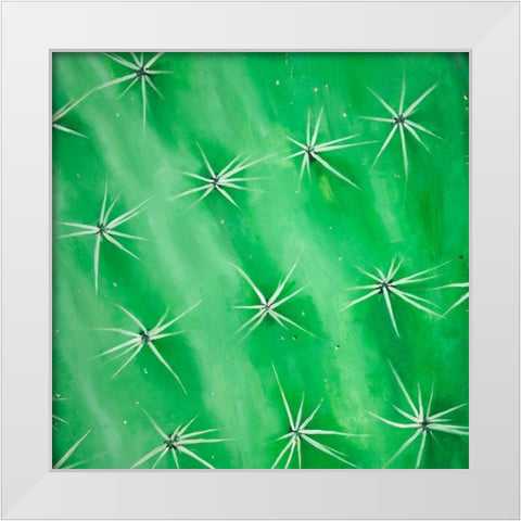 CACTUS CLOSEUP White Modern Wood Framed Art Print by Atelier B Art Studio