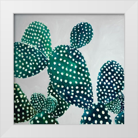 OPUNTIA CACTUS White Modern Wood Framed Art Print by Atelier B Art Studio