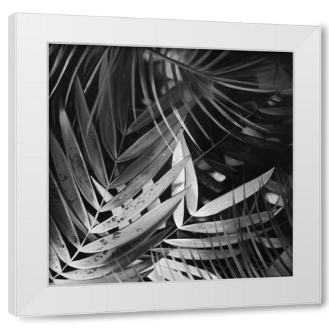 MONOCHROME TROPICALS LEAVES White Modern Wood Framed Art Print by Atelier B Art Studio