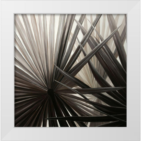 GRAYSCALE TROPICAL PLANTS White Modern Wood Framed Art Print by Atelier B Art Studio