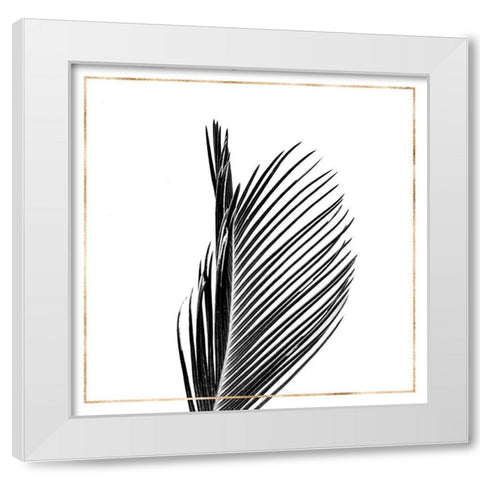 ARECA PALM WITH GOLD LINE White Modern Wood Framed Art Print by Atelier B Art Studio