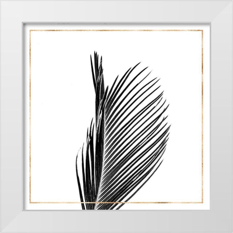 ARECA PALM WITH GOLD LINE White Modern Wood Framed Art Print by Atelier B Art Studio