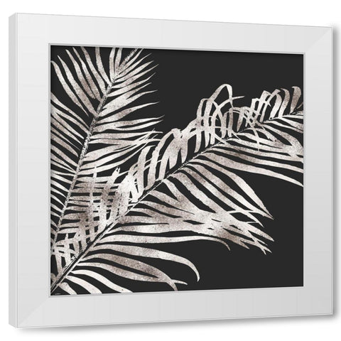 TROPICAL GOLD LEAVES White Modern Wood Framed Art Print by Atelier B Art Studio