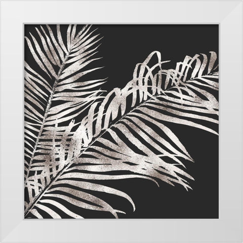 TROPICAL GOLD LEAVES White Modern Wood Framed Art Print by Atelier B Art Studio