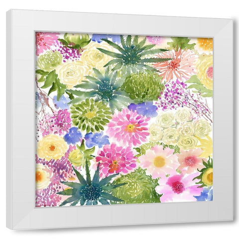 BUNDLE OF EXOTIC FLOWERS White Modern Wood Framed Art Print by Atelier B Art Studio