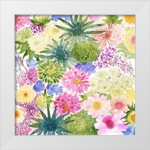 BUNDLE OF EXOTIC FLOWERS White Modern Wood Framed Art Print by Atelier B Art Studio
