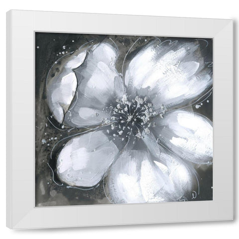 Abstract white orchid White Modern Wood Framed Art Print by Atelier B Art Studio