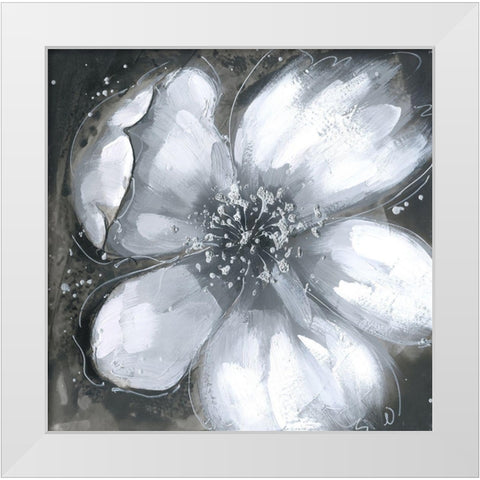 Abstract white orchid White Modern Wood Framed Art Print by Atelier B Art Studio