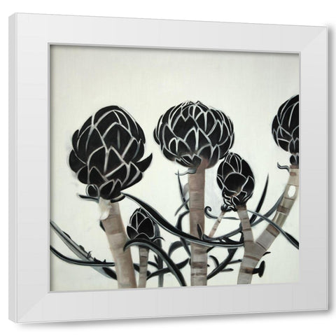 ARTICHOKE White Modern Wood Framed Art Print by Atelier B Art Studio