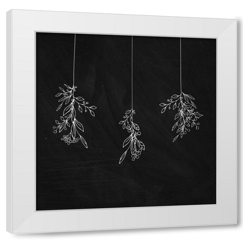 MISTLETOE White Modern Wood Framed Art Print by Atelier B Art Studio