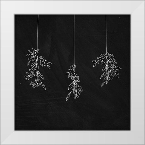 MISTLETOE White Modern Wood Framed Art Print by Atelier B Art Studio