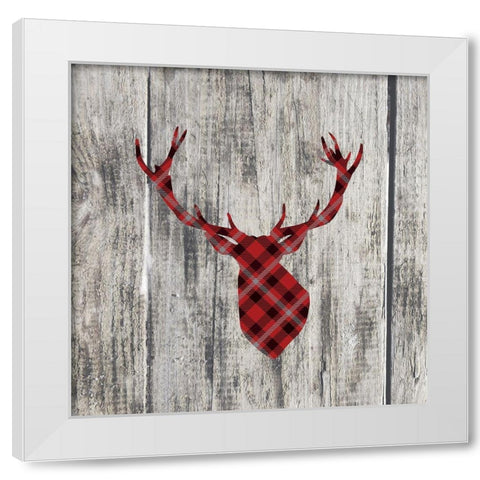 WOOD AND DEER White Modern Wood Framed Art Print by Atelier B Art Studio