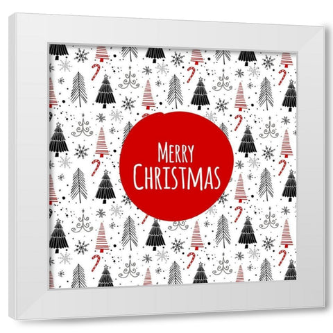 MERRY CHRISTMAS - EN White Modern Wood Framed Art Print by Atelier B Art Studio