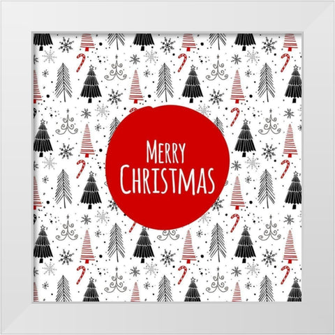 MERRY CHRISTMAS - EN White Modern Wood Framed Art Print by Atelier B Art Studio