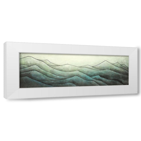 Desaturated Mountains White Modern Wood Framed Art Print by Atelier B Art Studio