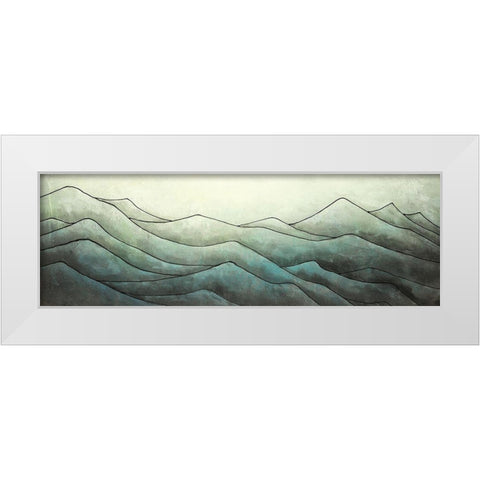 Desaturated Mountains White Modern Wood Framed Art Print by Atelier B Art Studio