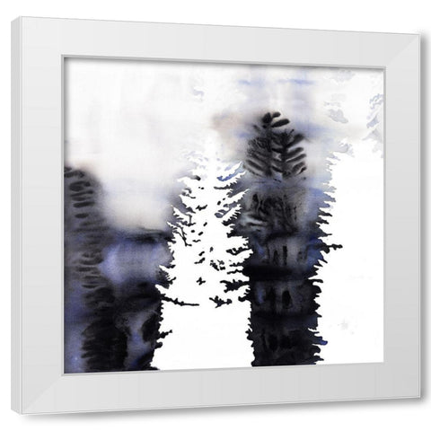 SILHOUETTES OF TREES White Modern Wood Framed Art Print by Atelier B Art Studio