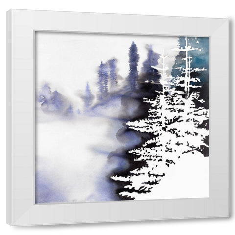 SILHOUETTE OF A FOREST White Modern Wood Framed Art Print by Atelier B Art Studio