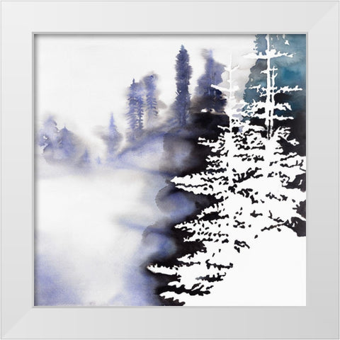 SILHOUETTE OF A FOREST White Modern Wood Framed Art Print by Atelier B Art Studio