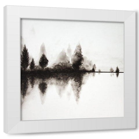 REFLECTION White Modern Wood Framed Art Print by Atelier B Art Studio