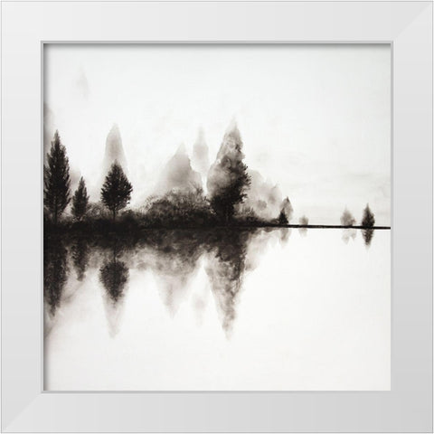 REFLECTION White Modern Wood Framed Art Print by Atelier B Art Studio