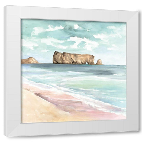 ROCHER PERCé White Modern Wood Framed Art Print by Atelier B Art Studio