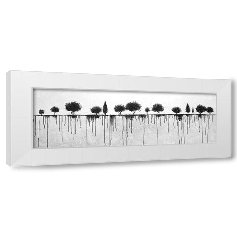 INK BLEEDING TREES White Modern Wood Framed Art Print by Atelier B Art Studio