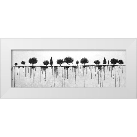 INK BLEEDING TREES White Modern Wood Framed Art Print by Atelier B Art Studio