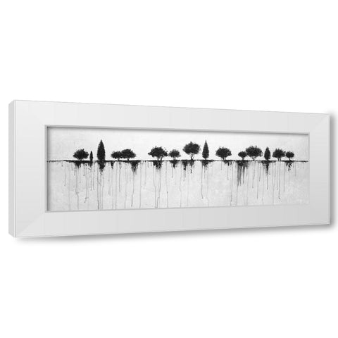 ABSTRACT BLACK TREES White Modern Wood Framed Art Print by Atelier B Art Studio
