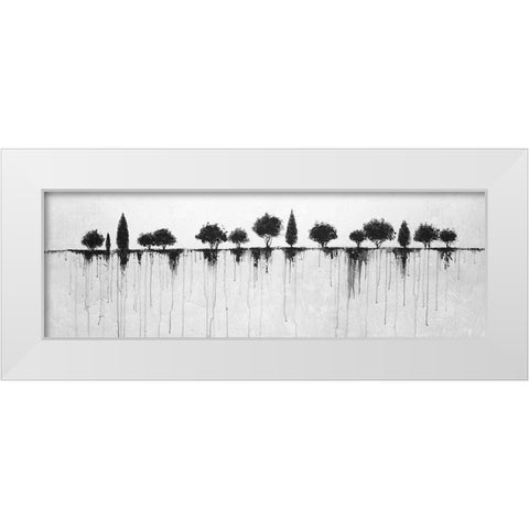 ABSTRACT BLACK TREES White Modern Wood Framed Art Print by Atelier B Art Studio